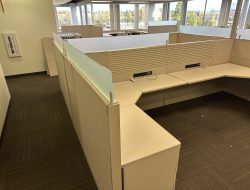 Office cubicles for facility relocation at Cube World USA.