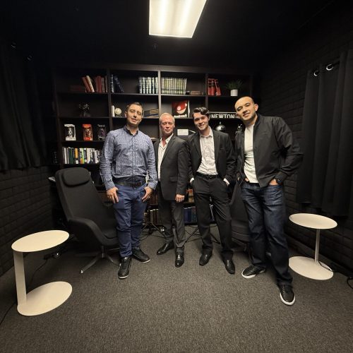 Commercial brokers and partners at Cube World USA office meeting.