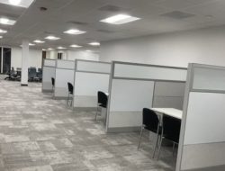 Office cubicles for efficient workspace organization and privacy.