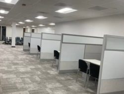 Office cubicles for efficient workspace organization and privacy.