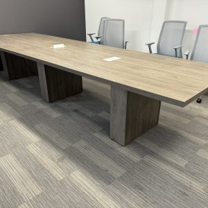 Office conference table for corporate relocation and decommissioning.