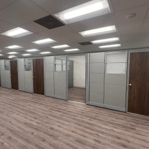 Modern office cubicles installed by Cube World USA for efficient workspace organization.