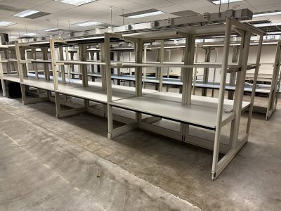 Liquidation of office shelving units for commercial space upgrades.