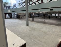 Interior of an office building during facility relocation and decommissioning.